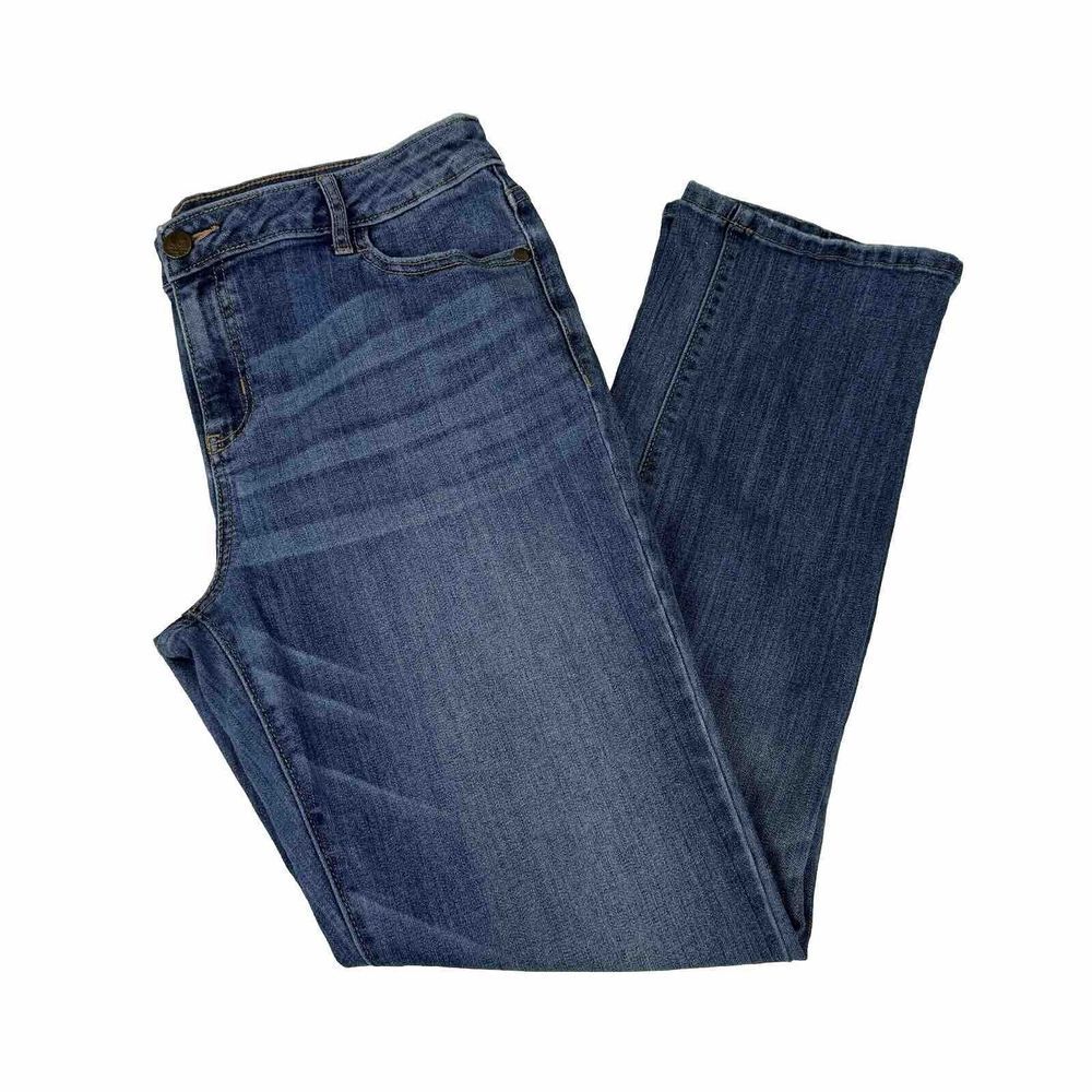 Simply Vera Wang Jean Size 12 Mid Rise Blue Stretch Distressed